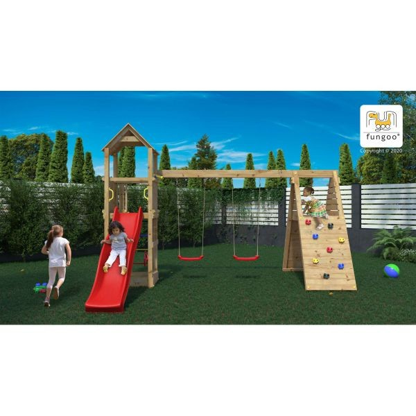 Fungoo-Loc de joaca din lemn Fungoo FLEPPI cu 2 leagane si catarator 04630PK [2]
