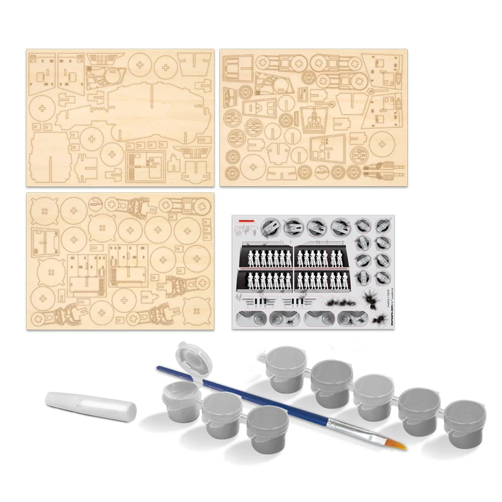 Wood WorX-Macheta de asamblat, Wood WorX - Star Wars - AT-AT Walker, cu 90+ piese din lemn + vopsea, pensula si adeziv inclus [2]