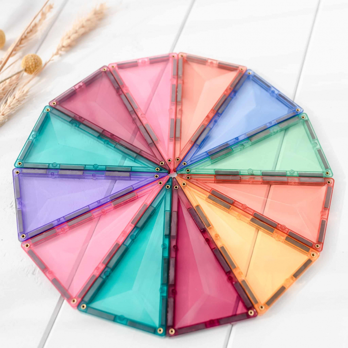 Connetix Magnetic Tiles Set constructie magnetic 120 piese Pastel creativitate [5]