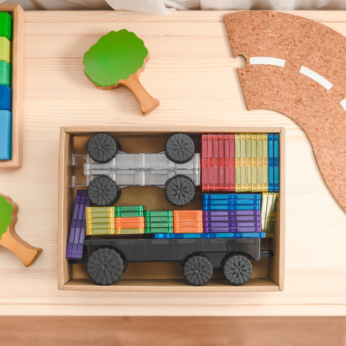 Connetix Magnetic Tiles Set constructie magnetic 50 piese masinute [2]