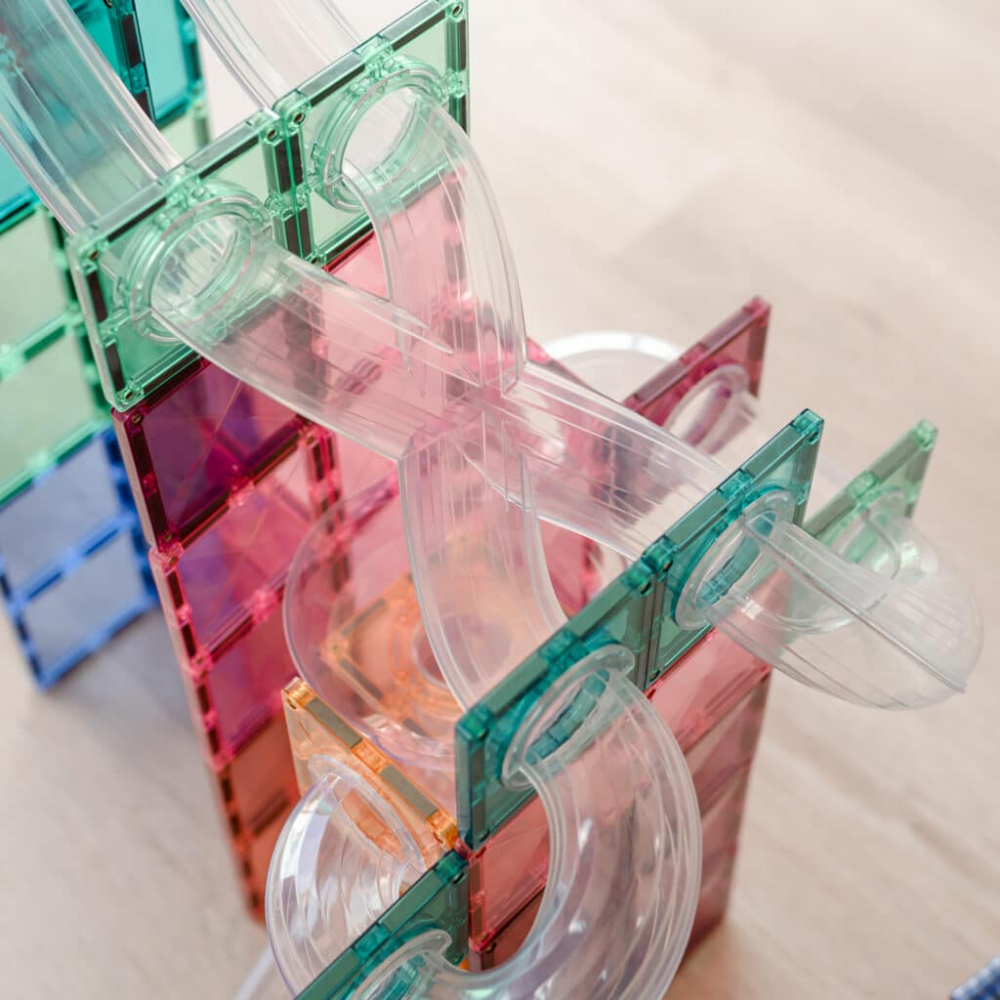 Magnetic Tiles Set constructie magnetic Marble Run 80 piese culori pastel [3]