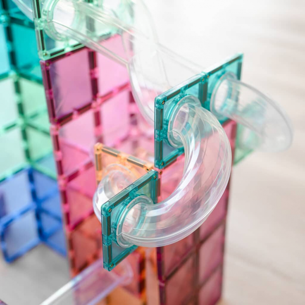 Magnetic Tiles Set constructie magnetic Marble Run 80 piese culori pastel [5]