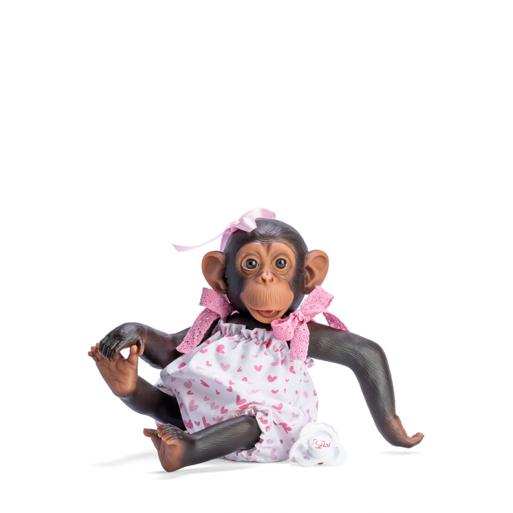 Maimutica Reborn cu Scutec, Costumas Cu Fundite Roz Si Suzeta [1]