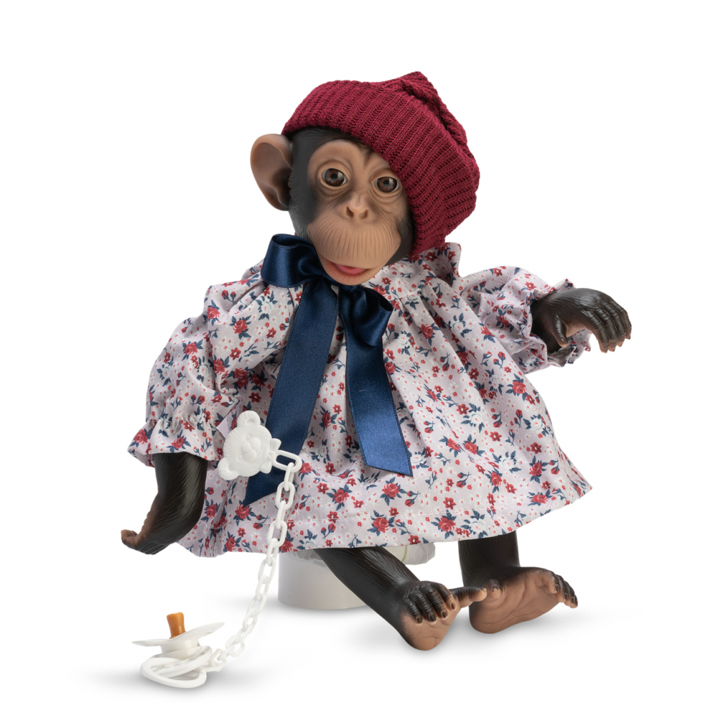 Maimutica Reborn cu Scutec, Rochita Cu Caciulita Rosie Si Suzeta [1]