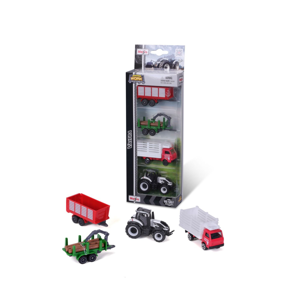 Maisto Set 4 Utiliaje Agricole Valtra [3]