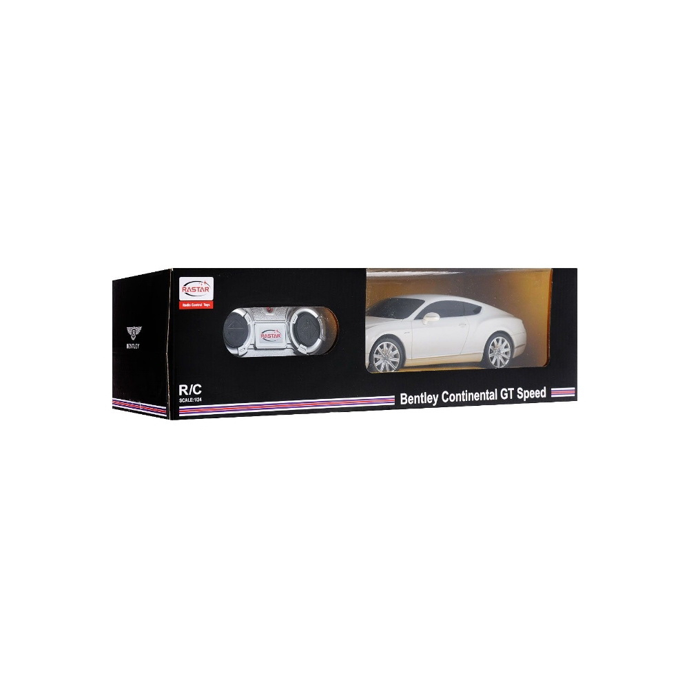Rastar-Masina Cu Telecomanda Bentley Continental Gt Alb Cu Scara 1 La 24 [2]