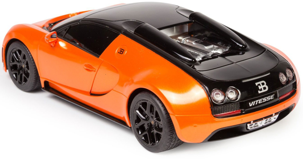 Rastar-Masina Cu Telecomanda Bugatti Grand Sport Vitesse Portocalie Cu Scara 1 La 18 [6]