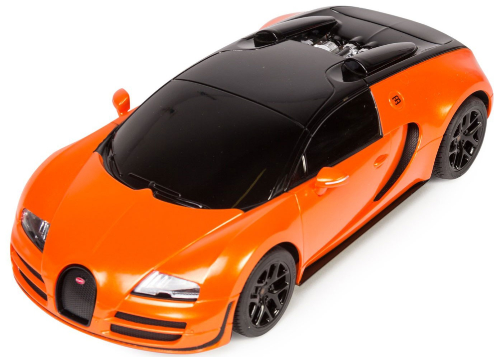 Rastar-Masina Cu Telecomanda Bugatti Grand Sport Vitesse Portocalie Cu Scara 1 La 18 [5]