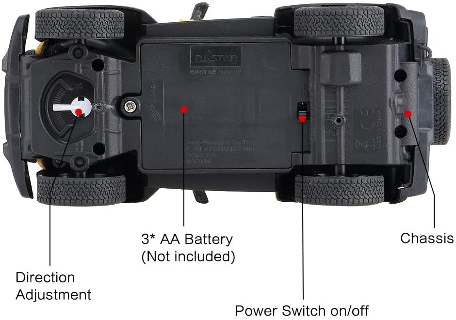 Rastar-Masina Cu Telecomanda Jeep Wrangler Rubicon Galben Cu Scara 1 La 24 [5]