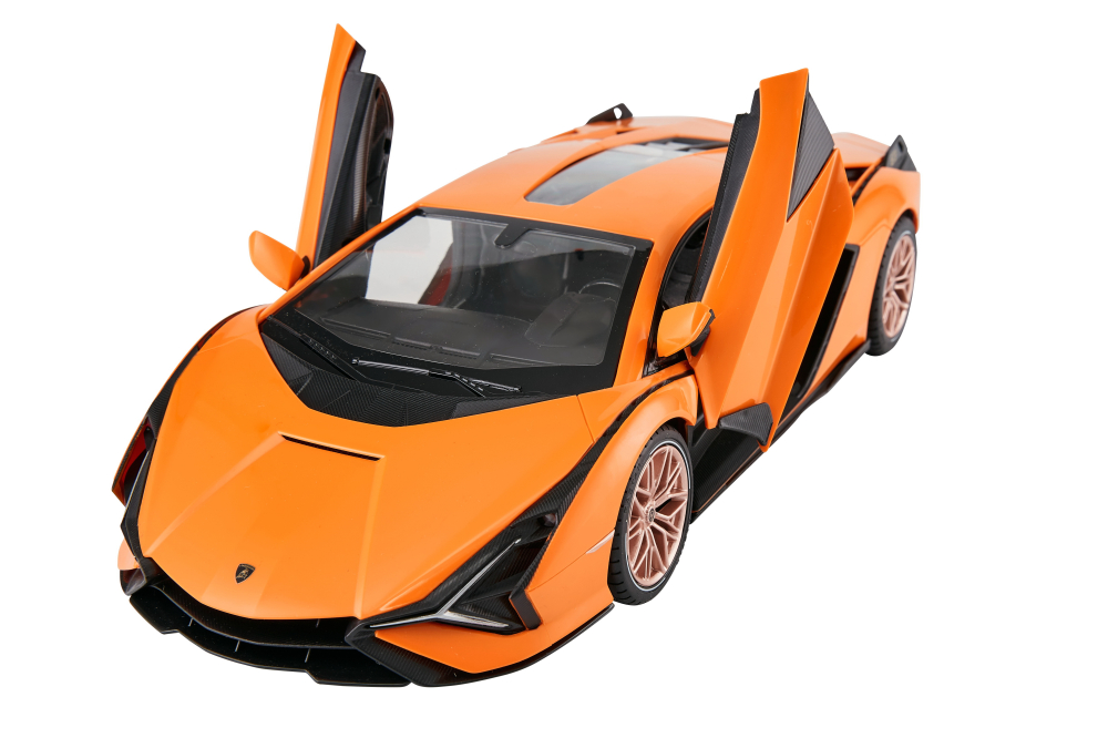 Rastar-Masina Cu Telecomanda Lamborghini Sian Portocaliu Cu Scara 1 La 14 [8]