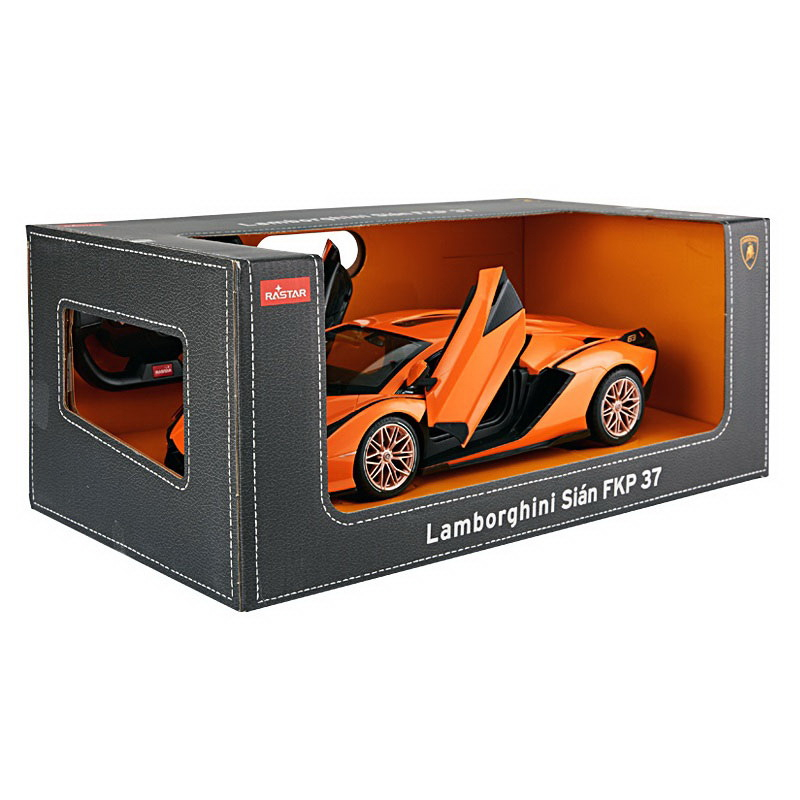 Rastar-Masina Cu Telecomanda Lamborghini Sian Portocaliu Cu Scara 1 La 14 [2]