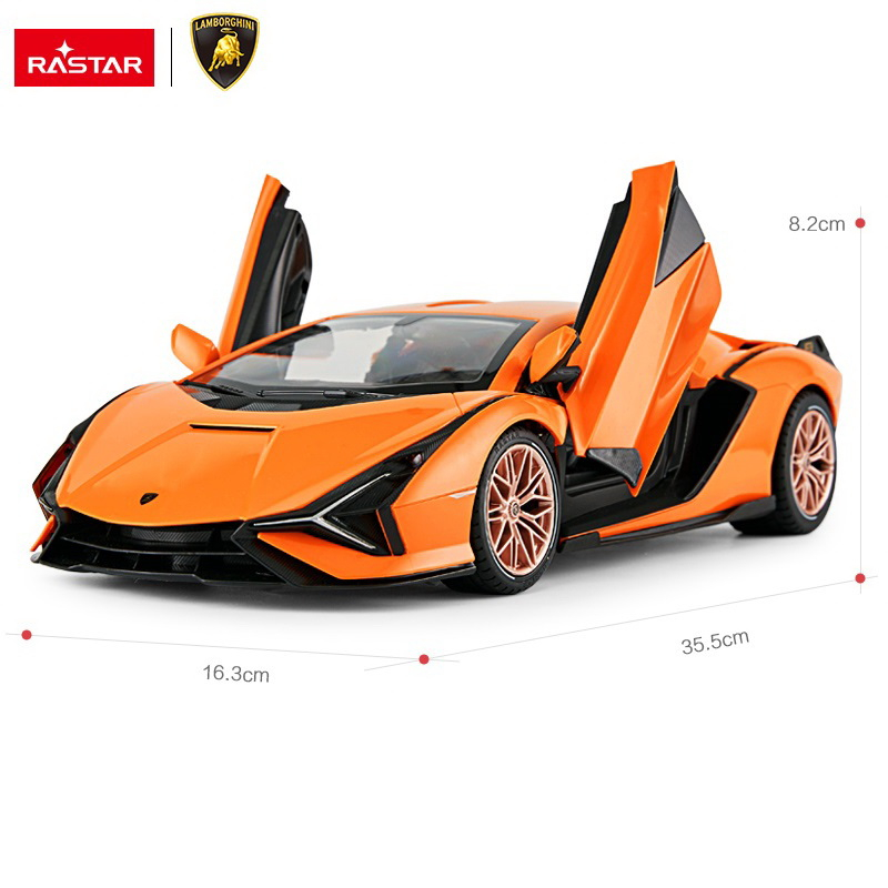 Rastar-Masina Cu Telecomanda Lamborghini Sian Portocaliu Cu Scara 1 La 14 [4]