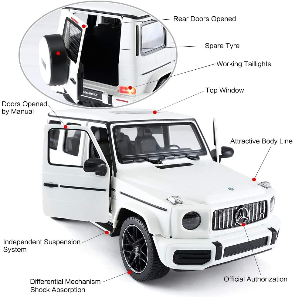 Masina Cu Telecomanda Mercedes-Benz G63 Alb Scara 1 La 14 [7]