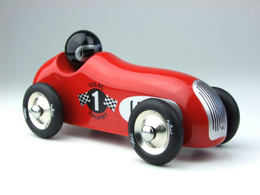 Vilac-Masina Sport din Lemn Retro - Rosie [2]