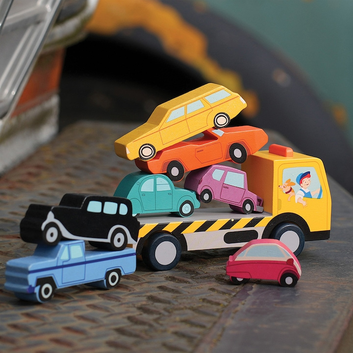 Tender Leaf Toys-Masinute suprapuse, din lemn premium - Stacking Cars - Tender Leaf Toys [1]