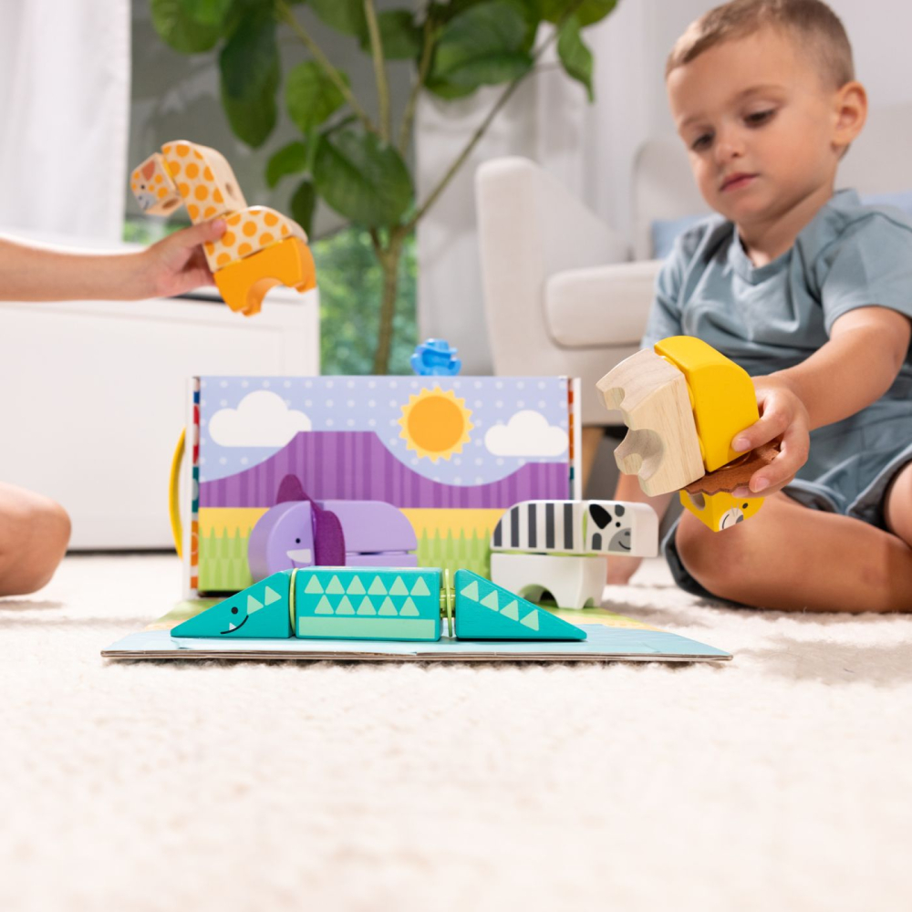 Melissa And Doug Set De Constructie Din Lemn Animale Din Safari [3]