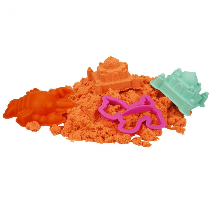 CRAFY-Nisip kinetic Fun Sand 350 gr Orange si 3 unelte de modelat [2]