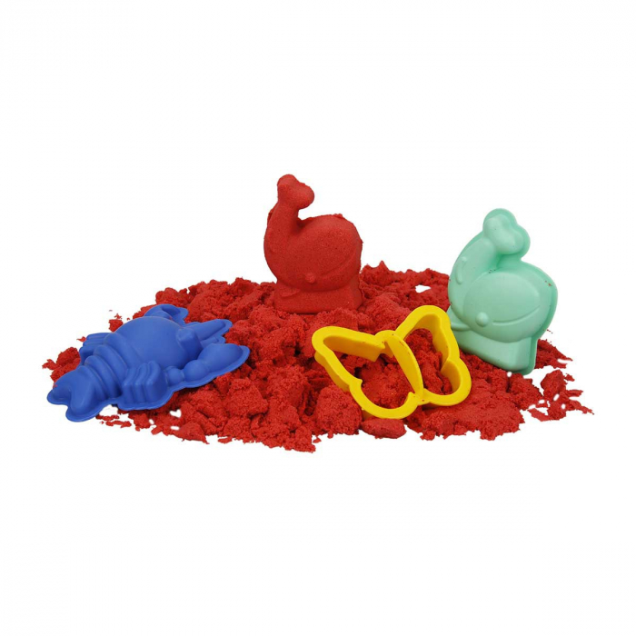 CRAFY-Nisip kinetic Fun Sand 350 gr Rosu si 3 unelte de modelat [2]