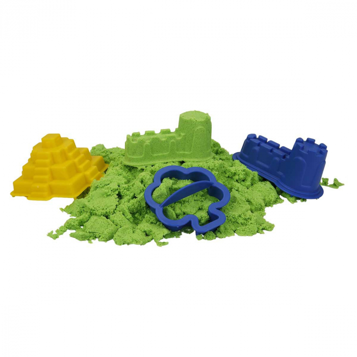 CRAFY-Nisip kinetic Fun Sand 350 gr Verde si 3 unelte de modelat [2]