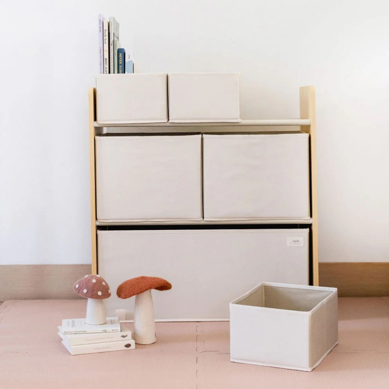 3 Sprouts-Organizator din material reciclat pentru jucarii, Cream, 3 Sprouts [5]