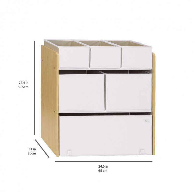 3 Sprouts-Organizator din material reciclat pentru jucarii, Cream, 3 Sprouts [4]