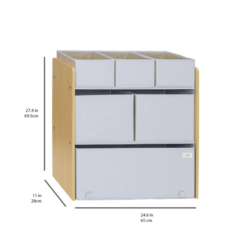 3 Sprouts-Organizator din material reciclat pentru jucarii, Gri, 3 Sprouts [3]
