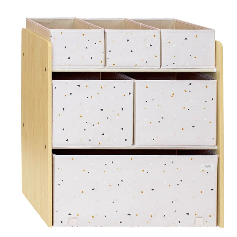 Organizator din material reciclat pentru jucarii, Terrazzo Pink, 3 Sprouts [2]