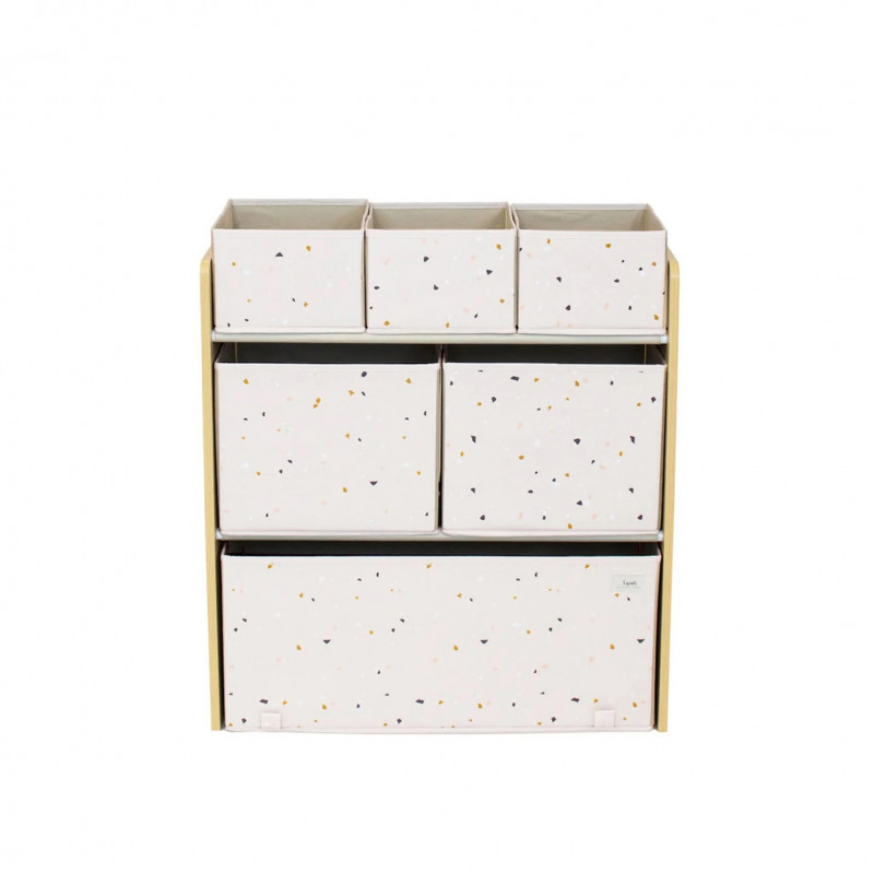 Organizator din material reciclat pentru jucarii, Terrazzo Pink, 3 Sprouts [3]