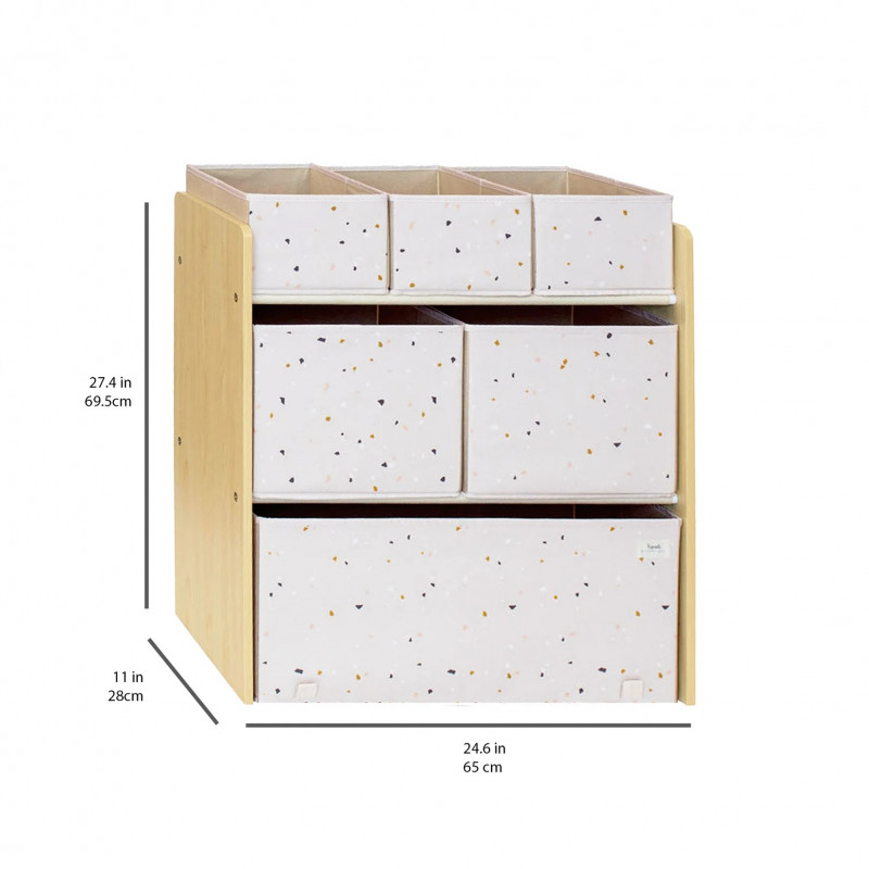 Organizator din material reciclat pentru jucarii, Terrazzo Pink, 3 Sprouts [4]
