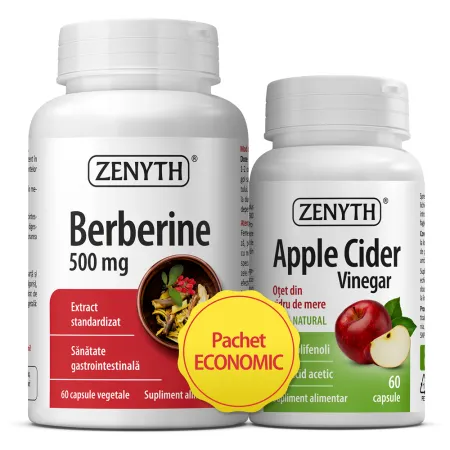 Zenyth-Pachet Berberina 500 mg, 60 capsule + Otet din cidru de mere, 60 capsule, Zenyth [1]