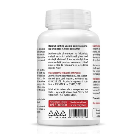 Zenyth-Pachet Berberina 500 mg, 60 capsule + Otet din cidru de mere, 60 capsule, Zenyth [3]
