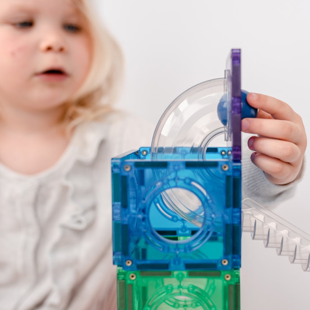 Pachet Connetix Rainbow Ball Run, 92 Piese – Circuit Magnetic cu Bile, Educatie STEM, Distractie Dinamica [2]