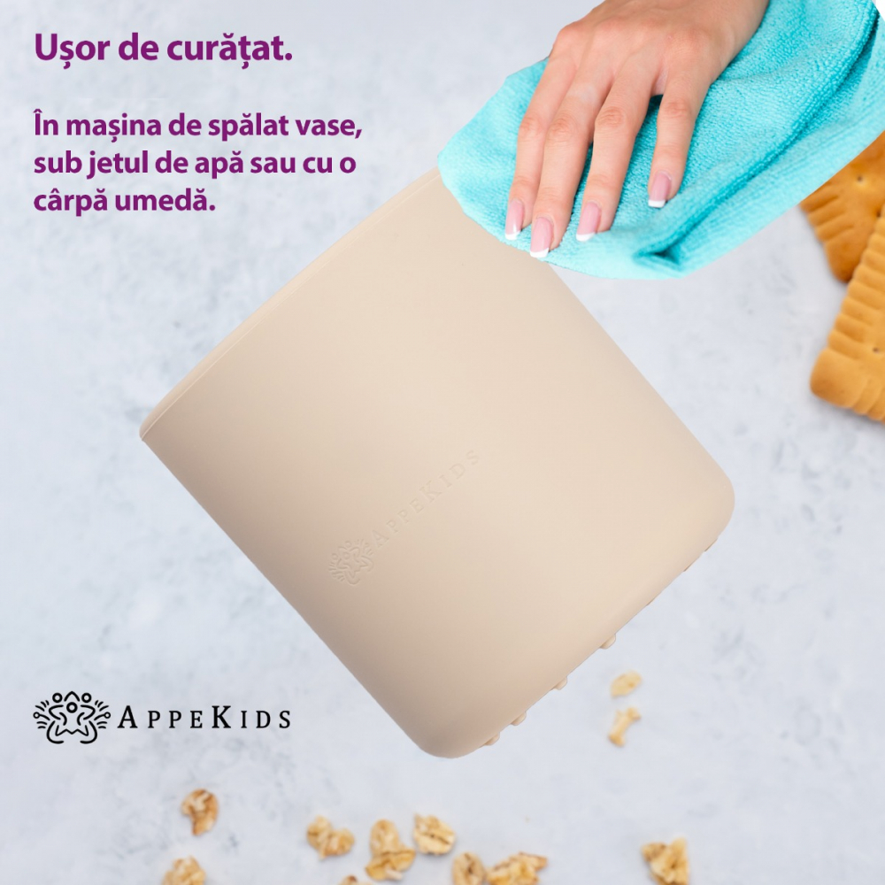 Pahar din silicon, AppeKids - Bubble Beige [4]