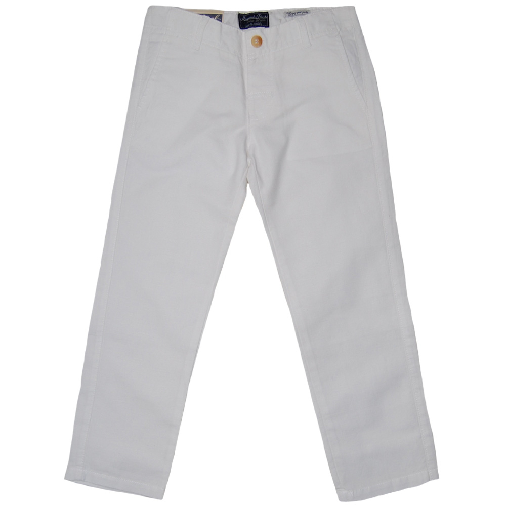 Mayoral-Pantaloni albi din in (3527), 9 ani / 134 cm [1]