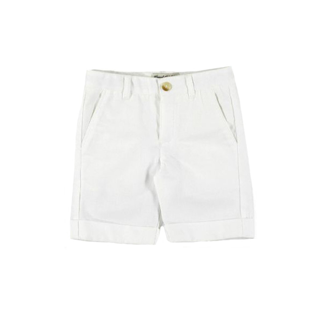 Mayoral-Pantaloni scurti albi din in (3200), 2 ani / 92 cm [1]