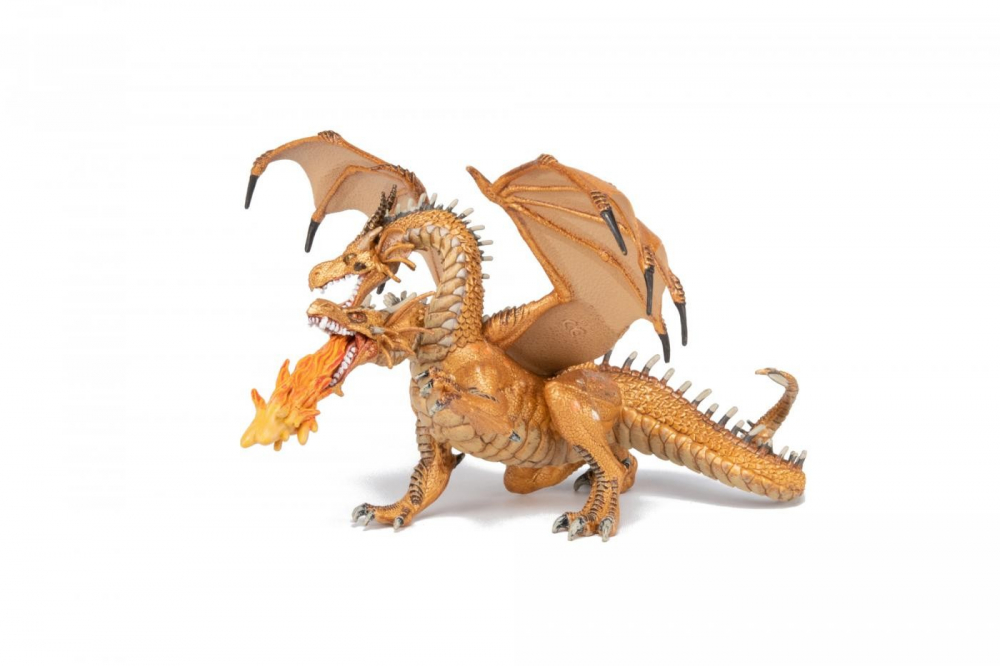Papo Figurina Dragon Cu Doua Capete Auriu [7]