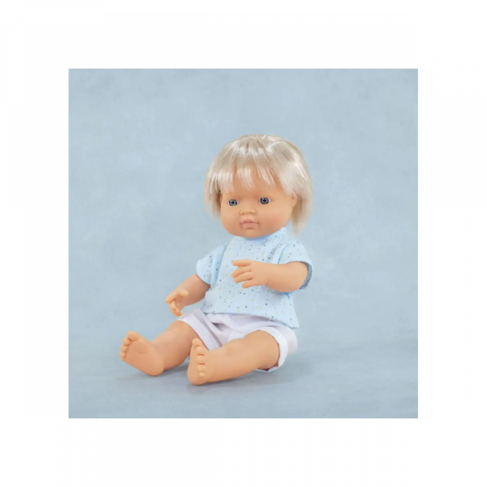 Papusa-baiat-caucazian-blond-38-cm-cu-tricoul-bleu,-corp-parfumat,-colectia-My-Friends-and-Me-Miniland [2]