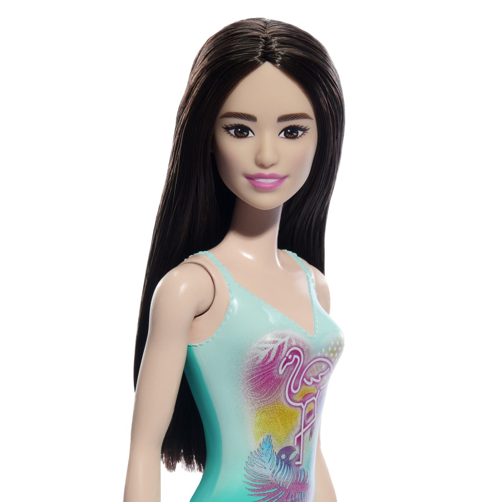 Papusa Barbie Bruneta Cu Costum De Baie Albastru [5]