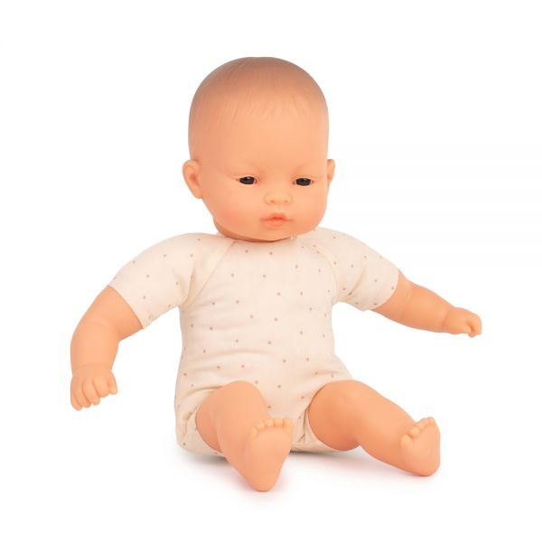 Miniland-Papusa bebelus asiatic 32 cm in cutie, cu corp moale [2]