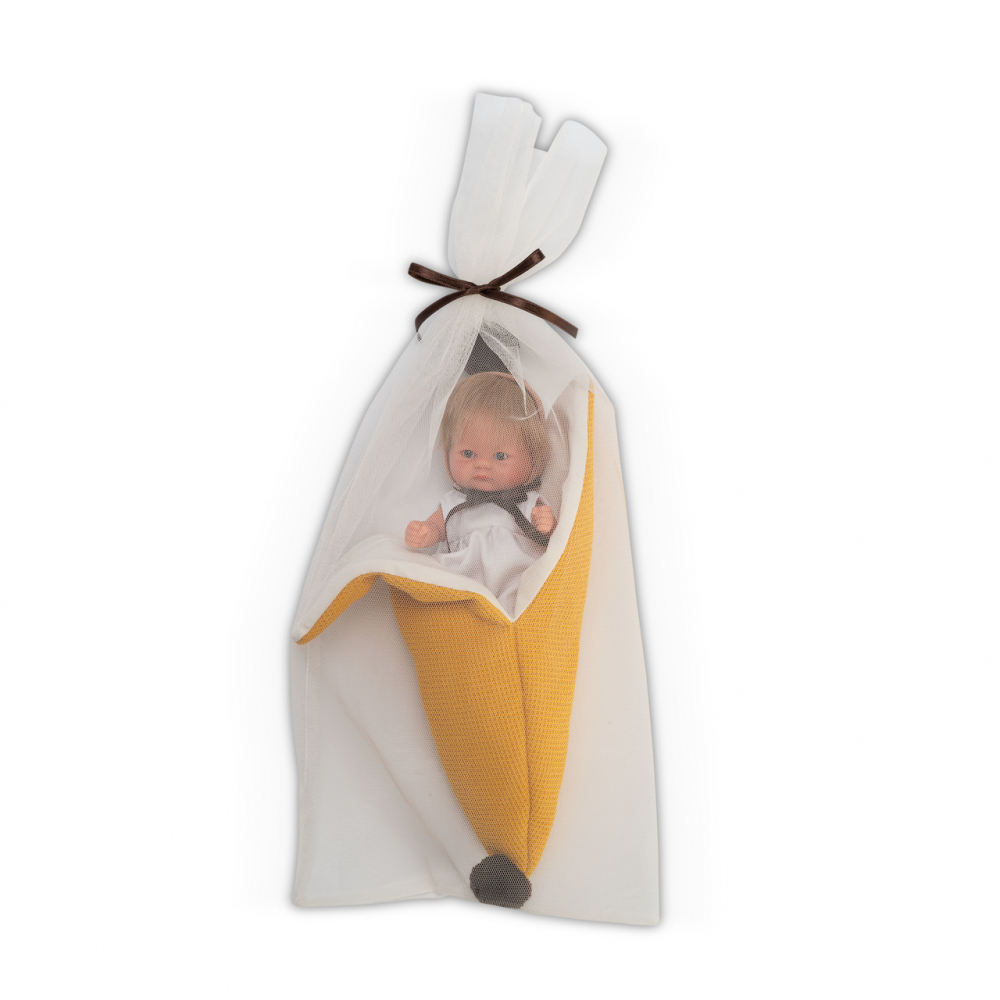 Asivil-Papusa Bomboncin Cu Caciulita Si Paturica Banana 20cm [1]