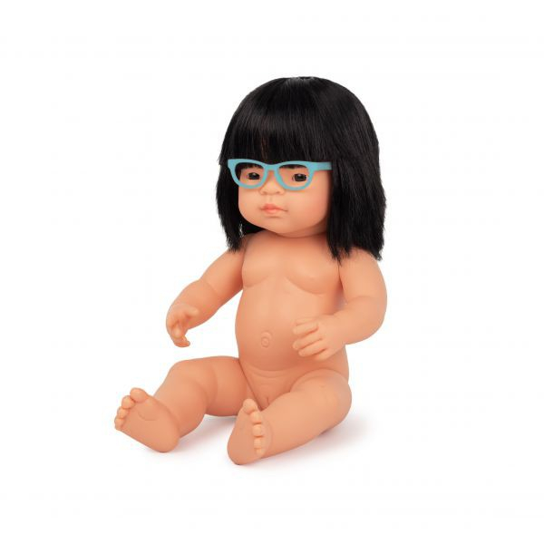 Miniland Papusa educationala 38 cm Fetita Asiatica purtatoare de Ochelari [1]