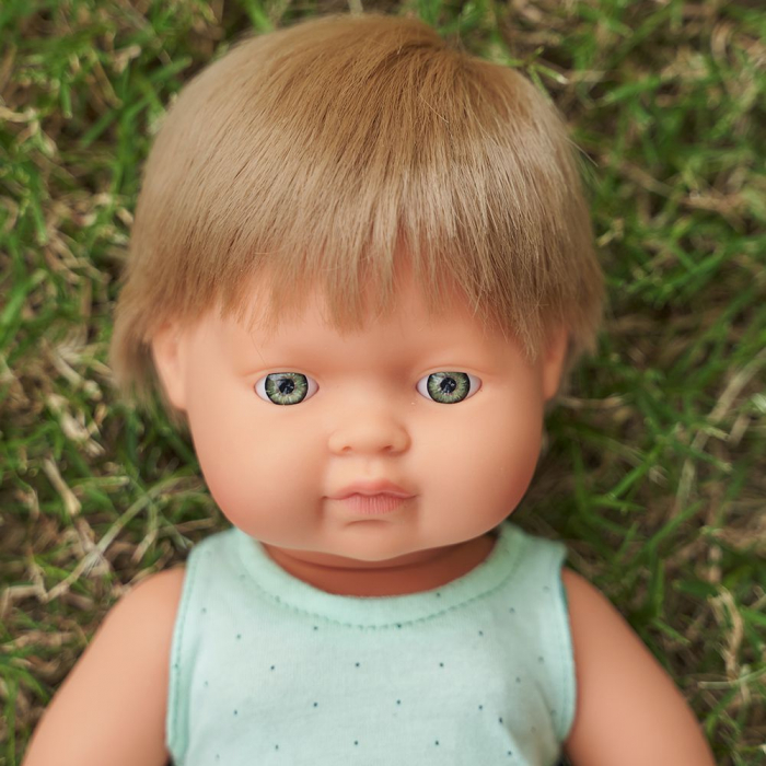 Miniland Papusa educativa 38 cm Baiat caucazian blond inchis [3]