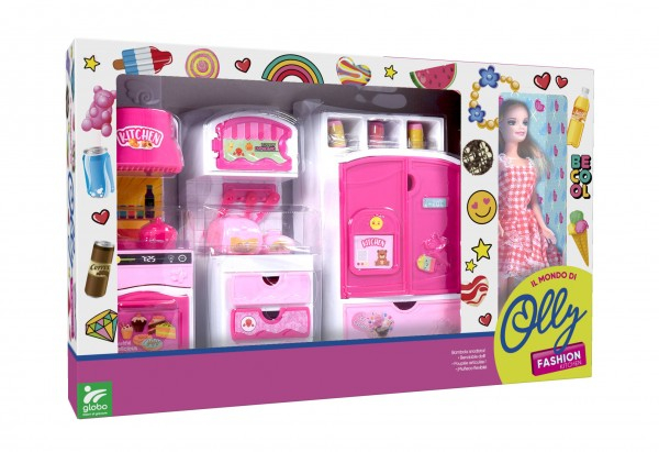 Papusa-fashion-Olly-Globo-cu-bucatarie-completa-si-accesorii-Globo [1]