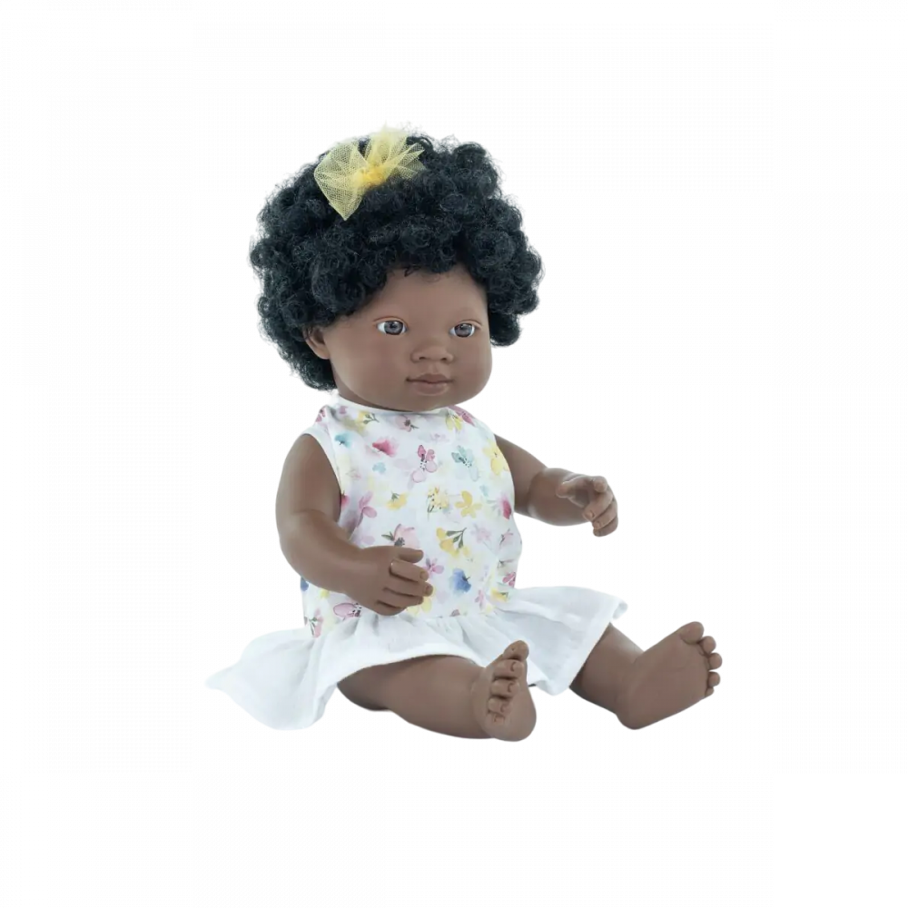 Papusa-fetita-africana-38-cm-in-rochita,-corp-parfumat,-colectia-My-Friends-and-Me-Miniland [1]