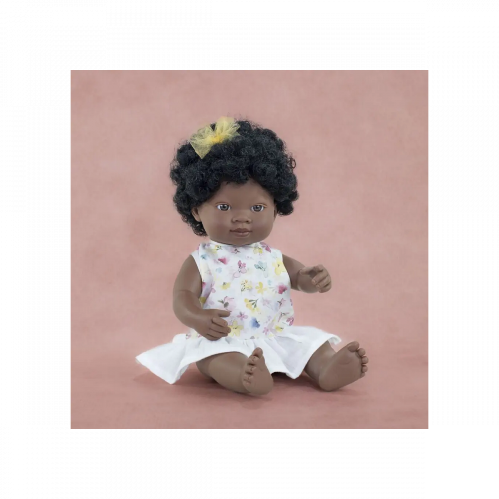 Papusa-fetita-africana-38-cm-in-rochita,-corp-parfumat,-colectia-My-Friends-and-Me-Miniland [2]