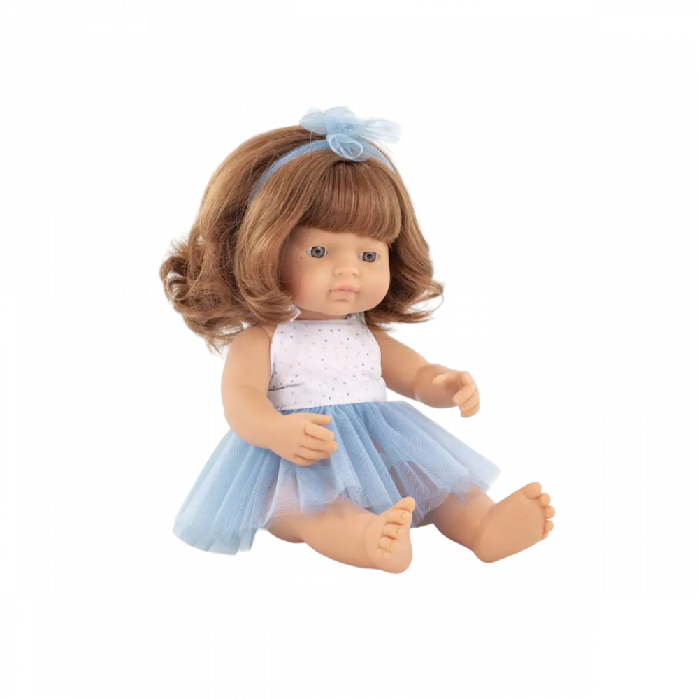 Papusa-fetita-caucazian-roscata-38-cm-in-rochita,-corp-parfumat,-colectia-My-Friends-and-Me-Miniland [1]