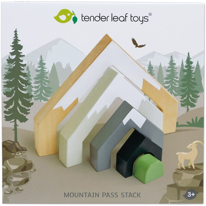 Tender Leaf Toys-Pasaj de munte, din lemn premium - Mountain Pass Stack - 5 piese - Tender Leaf Toys [1]