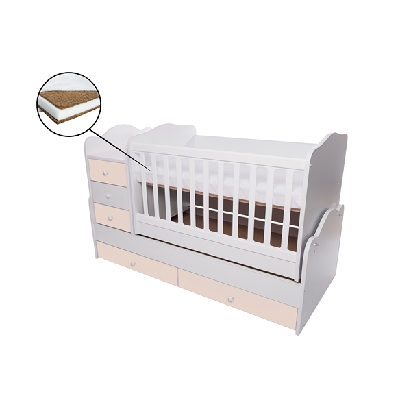 Patut transformabil VESSANTI Touring - Alb cu Bej [1]