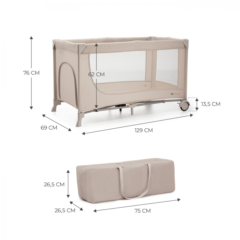 Patut Travel Kinderkraft Joy2, Fara Accesorii, Beige [6]