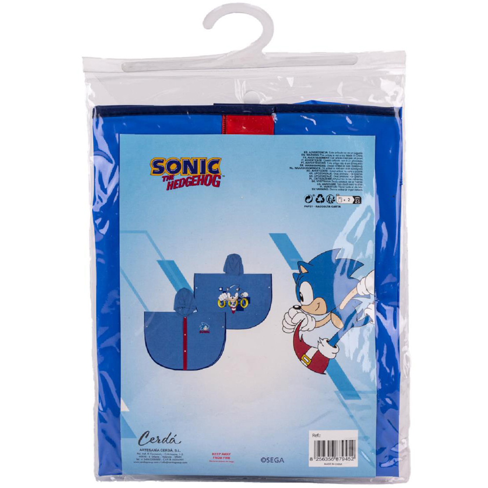 Pelerina de ploaie tip poncho, Sonic, Albastru, 3 - 4 ani [3]